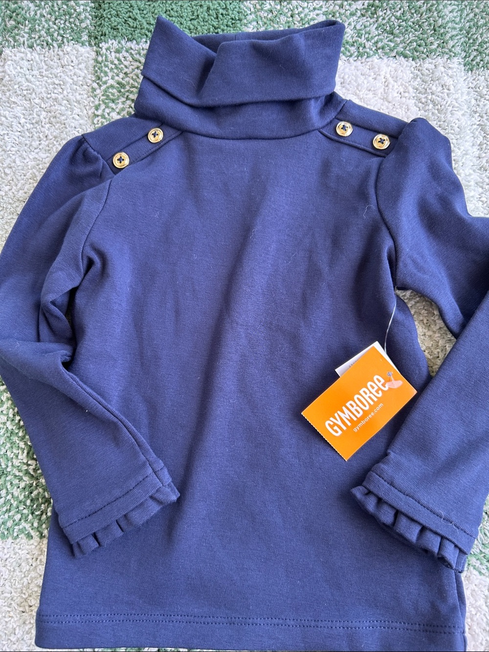 Gymboree Navy Long Sleeve Turtleneck with Shoulder Buttons